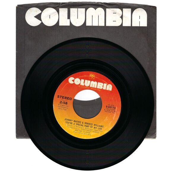 Johnny Mathis & Deniece Williams 45 RPM - You're All I Need To Get By - VG+ Soul - Picture 2 of 2